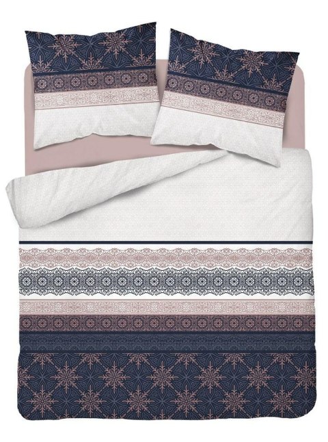 Pościel bawełniana 220x200 glamour ornamenty granatowa pudrowa 3835 B Bawełna 88 Pościel bawełniana 220x200 glamour ornamenty granatowa pudrowa 3835 B Bawełna 88