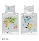 Pościel bawełniana 90x120 mapa świata szara 3961 B Mayamoo 105 Pościel bawełniana 90x120 mapa świata szara 3961 B Mayamoo 105