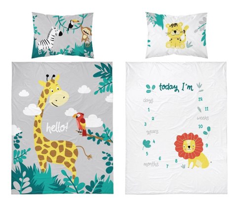 Pościel bawełniana 90x120 żyrafa szara 3945 B Mayamoo 105 Pościel bawełniana 90x120 żyrafa szara 3945 B Mayamoo 105