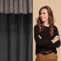 Zasłona 140x250 Agnes czarna złota welurowa gotowa na przelotkach D91 Zasłona 140x250 Agnes czarna złota welurowa gotowa na przelotkach D91