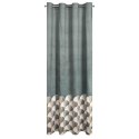 Zasłona 140x250 Gina stalowa geometryczna welurowa gotowa na przelotkach D91 Zasłona 140x250 Gina stalowa geometryczna welurowa gotowa na przelotkach D91