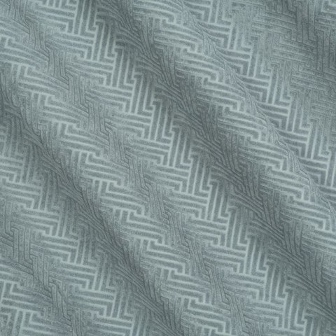 Zasłona 140x250 Isla stalowa gotowa na przelotkach welurowa z żakardowym geometrycznym wzorem Zasłona 140x250 Isla stalowa gotowa na przelotkach welurowa z żakardowym geometrycznym wzorem