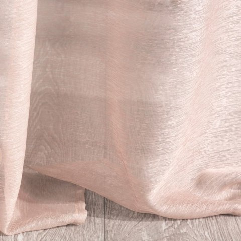Firana 140x250 Rebecca różowa o strukturze drobnego deszczyku gotowa na przelotkach Eurofirany Firana 140x250 Rebecca różowa o strukturze drobnego deszczyku gotowa na przelotkach Eurofirany