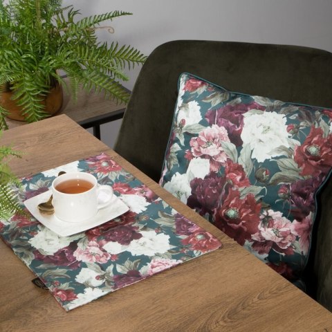 Obrus serweta 30x40 Velvet 2 podkładka zielony bordowy kwiaty welurowy komplet 4 szt Eurofirany Obrus serweta 30x40 Velvet 2 podkładka zielony bordowy kwiaty welurowy komplet 4 szt Eurofirany
