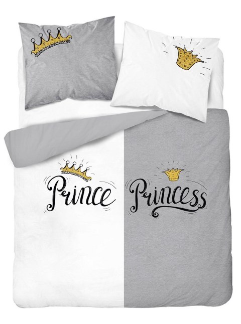 Pościel bawełniana 220x200 Prince Princess szara biała 4110 A 2 poszewki 70x80 Holland 129 Pościel bawełniana 220x200 Prince Princess szara biała 4110 A 2 poszewki 70x80 Holland 129