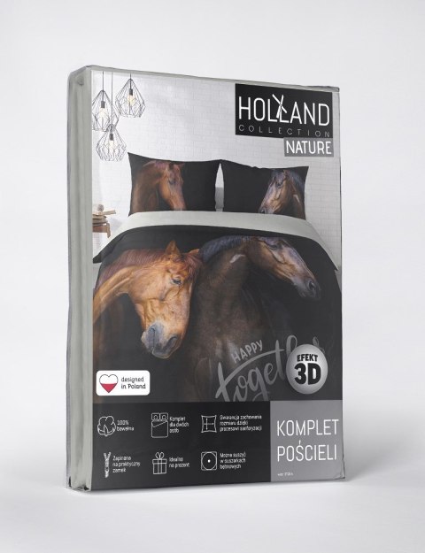 Pościel bawełniana 220x200 konie 3735 A 2 poszewki 70x80 Holland Natura 69 Pościel bawełniana 220x200 konie 3735 A 2 poszewki 70x80 Holland Natura 69
