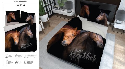 Pościel bawełniana 220x200 konie 3735 A 2 poszewki 70x80 Holland Natura 69 Pościel bawełniana 220x200 konie 3735 A 2 poszewki 70x80 Holland Natura 69