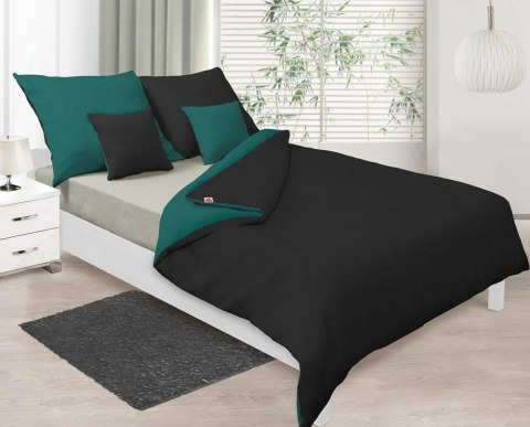 Pościel satynowa 220x200 Double Face zielona ciemna czarna 34+48 KG Pościel satynowa 220x200 Double Face zielona ciemna czarna 34+48 KG