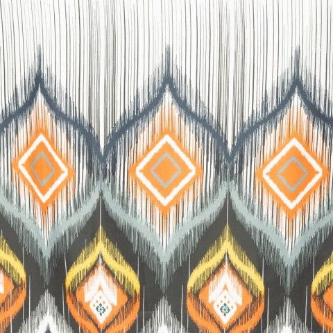Pościel satynowa 220x200 Nika 21 biała pomarańczowa geometryczna Eurofirany Pościel satynowa 220x200 Nika 21 biała pomarańczowa geometryczna Eurofirany