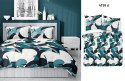 Pościel satynowa 220x200 turkusowa ciemna geometria 4199 A Home Satin 08
