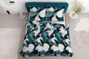 Pościel satynowa 220x200 turkusowa ciemna geometria 4199 A Home Satin 08