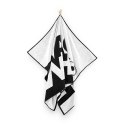Ręcznik plażowy 100x160 Black&White czarny biały napis bawełniany frotte plaża 2 Zwoltex 22