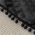 Narzuta z pomponami 160x220 czarna Pompoo pompony romby glamour dekoracyjna