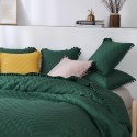 Narzuta z pomponami 240x220 zielona butelkowa Pompoo pompony romby glamour dekoracyjna Narzuta z pomponami 240x220 zielona butelkowa Pompoo pompony romby glamour dekoracyjna