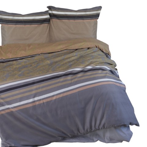 Pościel z mikrofibry 140x200 szara złota glamour ornamenty pasy 12202 z 1 poszewką 70x80 Darymex Pościel z mikrofibry 140x200 szara złota glamour ornamenty pasy 12202 z 1 poszewką 70x80 Darymex