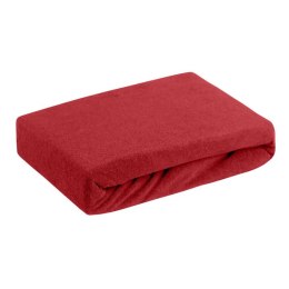 Prześcieradło frotte z gumką 140x200 czerwone 170 g/m2 na materac 20 cm