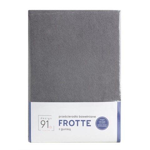 Prześcieradło frotte z gumką 160x200 stalowe 170 g/m2 na materac 20 cm Prześcieradło frotte z gumką 160x200 stalowe 170 g/m2 na materac 20 cm
