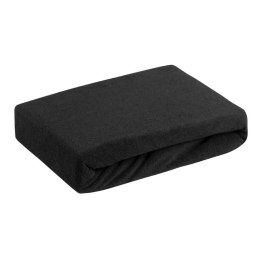 Prześcieradło frotte z gumką 220x200 czarne 170 g/m2 na materac 20 cm