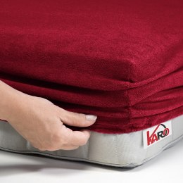 Prześcieradło frotte z gumką 60x120 bordowe 026 grube 200g/m2 KARO