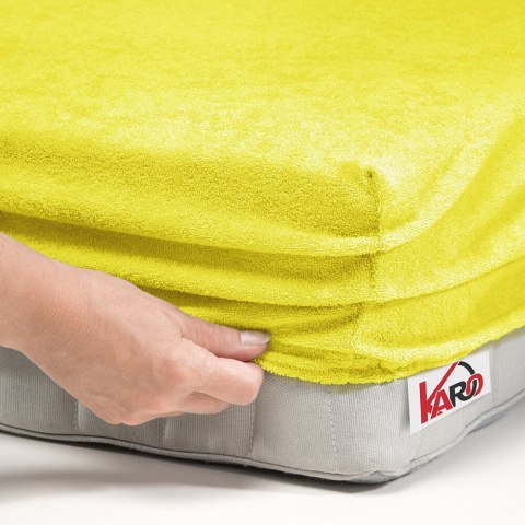Prześcieradło frotte z gumką 60x120 żółte cytrynowe 004 grube 200g/m2 KARO Prześcieradło frotte z gumką 60x120 żółte cytrynowe 004 grube 200g/m2 KARO