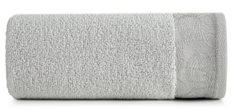 Ręcznik Agis 30x50 srebrny liście frotte 400g/m2 Eurofirany