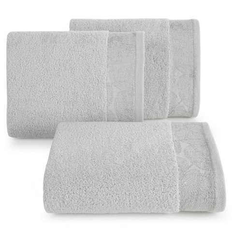 Ręcznik Agis 30x50 srebrny liście frotte 400g/m2 Eurofirany Ręcznik Agis 30x50 srebrny liście frotte 400g/m2 Eurofirany