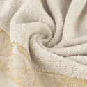Ręcznik Agis 50x90 beżowy liście frotte 400g/m2 Eurofirany Ręcznik Agis 50x90 beżowy liście frotte 400g/m2 Eurofirany