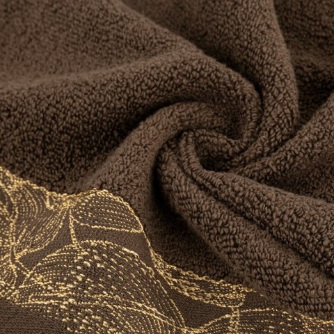 Ręcznik Agis 50x90 brązowy liście frotte 400g/m2 Eurofirany Ręcznik Agis 50x90 brązowy liście frotte 400g/m2 Eurofirany