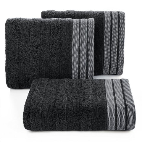 Ręcznik Pati 70x140 czarny pasy frotte 500g/m2 Eurofirany Ręcznik Pati 70x140 czarny pasy frotte 500g/m2 Eurofirany