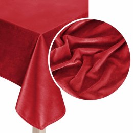 Obrus 140x220 Soft czerwony welurowy