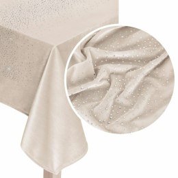 Obrus bieżnik dekoracyjny 40x140 Shiny beżowy welurowy z kryształkami