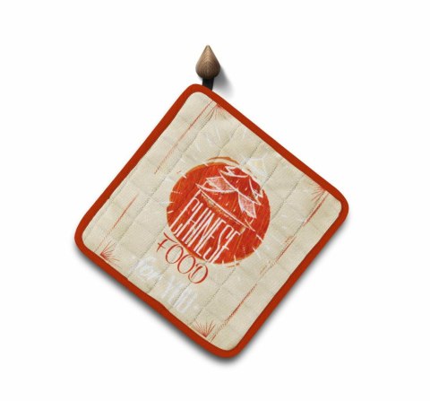 Podkładka chwytak kuchenny 20x20 Cucine Mondo China Food beżowa czerwona Domarex Podkładka chwytak kuchenny 20x20 Cucine Mondo China Food beżowa czerwona Domarex