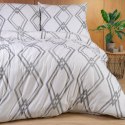 Pościel jersey 220x200 Geometria biała szara 2200 JERSEYLOVE