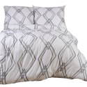 Pościel jersey 220x200 Geometria biała szara 2200 JERSEYLOVE