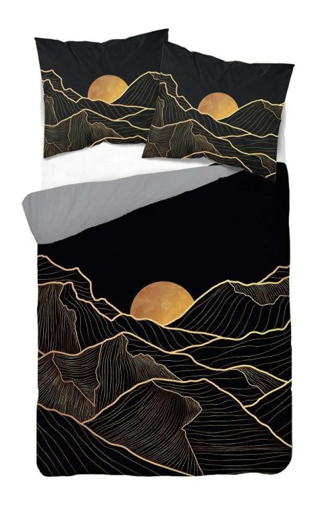 Pościel z mikrofibry 3D 160x200 Księżyc czarna szara 4359 A Magic 2 Pościel z mikrofibry 3D 160x200 Księżyc czarna szara 4359 A Magic 2