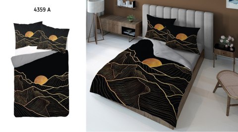Pościel z mikrofibry 3D 160x200 Księżyc czarna szara 4359 A Magic 2 Pościel z mikrofibry 3D 160x200 Księżyc czarna szara 4359 A Magic 2