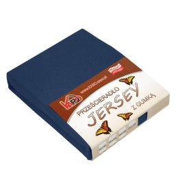 Prześcieradło jersey z gumką 60x120 granatowe 034 grube 150g/m2 KARO