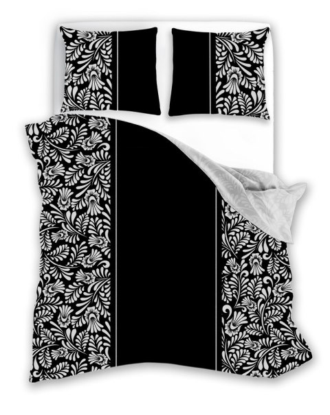 Pościel bawełniana 140x200 Glamour 019 czarna biała liście z jedną poszewką Faro 01 Pościel bawełniana 140x200 Glamour 019 czarna biała liście z jedną poszewką Faro 01