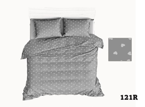 Pościel bawełniana 150x200 R121 szara serca serduszka białe 275D 1 poszewka 50x60 Pościel bawełniana 150x200 R121 szara serca serduszka białe 275D 1 poszewka 50x60