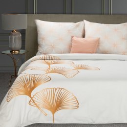 Pościel satynowa 160x200 Blanca 10 biała złota liście geometria Limited Collection Eurofirany