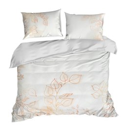 Pościel satynowa 160x200 Blanca 7 biała złota liście Limited Collection Eurofirany