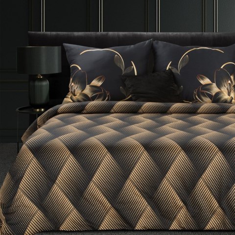 Pościel satynowa 160x200 Victoria 12 czarna złota liście geometria Limited Collection Eurofirany Pościel satynowa 160x200 Victoria 12 czarna złota liście geometria Limited Collection Eurofirany