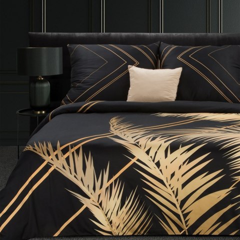 Pościel satynowa 160x200 Victoria 9 czarna złota liście geometria Limited Collection Eurofirany Pościel satynowa 160x200 Victoria 9 czarna złota liście geometria Limited Collection Eurofirany