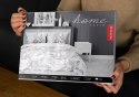 Pościel satynowa 160x200 biała szara kwiaty liście 4125 B Home Satin 001 Pościel satynowa 160x200 biała szara kwiaty liście 4125 B Home Satin 001