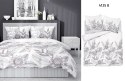 Pościel satynowa 160x200 biała szara kwiaty liście 4125 B Home Satin 001 Pościel satynowa 160x200 biała szara kwiaty liście 4125 B Home Satin 001