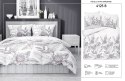 Pościel satynowa 160x200 biała szara kwiaty liście 4125 B Home Satin 001 Pościel satynowa 160x200 biała szara kwiaty liście 4125 B Home Satin 001