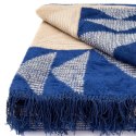 Koc bawełniany akrylowy 150x200 geometryczny granatowy beżowy z frędzlami 23404A Darymex 23 Koc bawełniany akrylowy 150x200 geometryczny granatowy beżowy z frędzlami 23404A Darymex 23