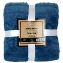 Koc narzuta z mikrofibry 150x200 Nappa niebieski żakardowy Domarex