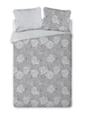 Pościel bawełniana 220x200 Elegant 002 szara liście E 2023