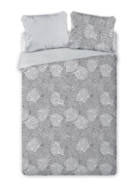 Pościel bawełniana 220x200 Elegant 002 szara liście E 2023